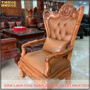 Ghế chủ tịch mẫu hiện đại gỗ gõ đỏ tại Hà Nội có kích thước Sz to là: Rộng 92 x Sâu 86x Cao 137cm