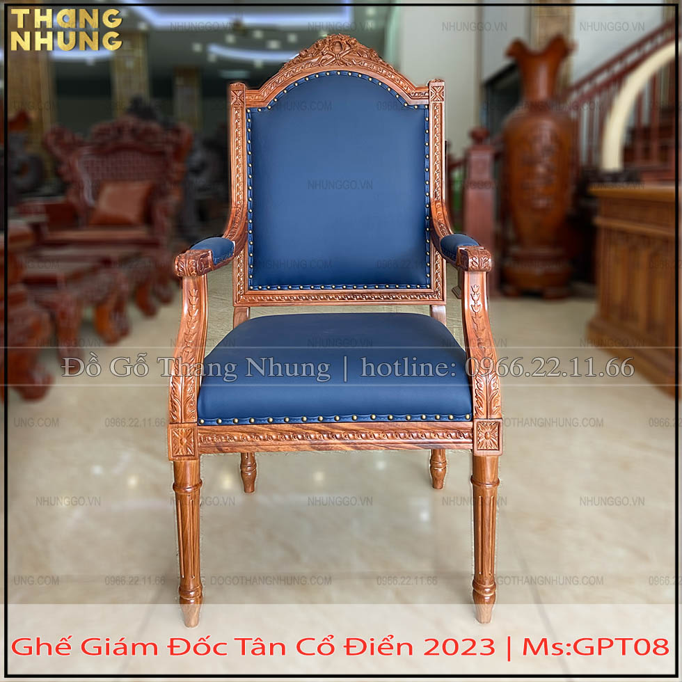 Ghế giám đốc mẫu Putin gỗ tự nhiên tại Hồ Chí Minh được thiết kế theo phong cách tân cổ điển theo bản gốc của mẫu ghế tổng thống Nga Putin