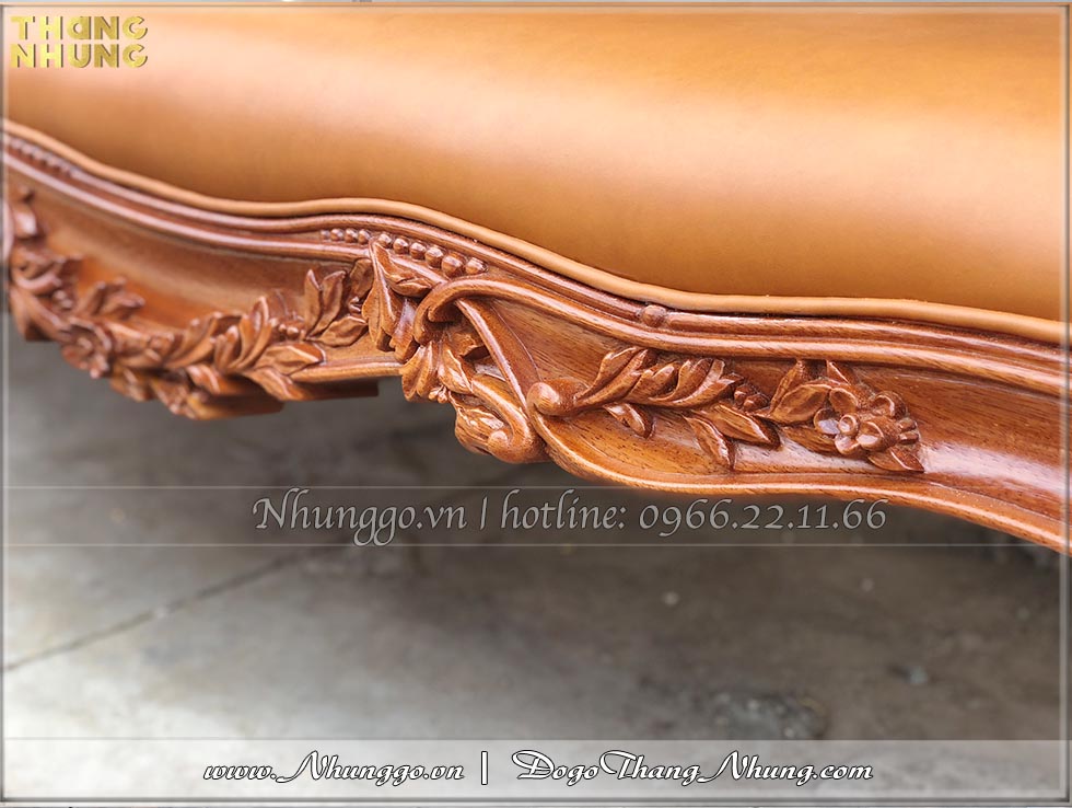 Sofa mẫu tân cổ điển tiếp khách trong phòng làm việc được làm thủ công bởi các nghệ nhân làng nghề gỗ Bắc Ninh
