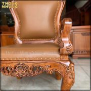 ghế lãnh đạo nữ gỗ tự nhiên có kết cấu chân tĩnh (4 chân cố định)
