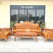 Sofa tân cổ điển gỗ tự nhiên phòng khách với sự pha trộn hoàn hảo giữa vẻ đẹp tráng lệ của nội thất cổ điển và sự phóng khoáng của nội thất hiện đại