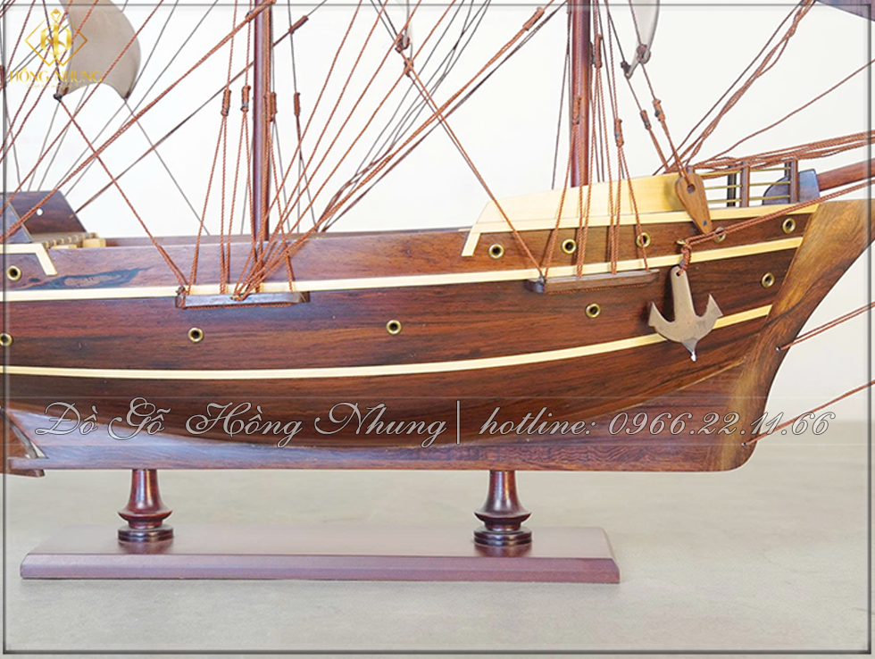 Mô hình thuyền buồm Kaiwan gỗ cẩm dài 60cm được nhiều doanh nhân lựa chọn làm quà tặng