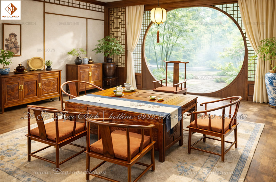 Một bộ bàn trà đẹp cần được đặt đúng vị trí: Đặt ở trung tâm không gian