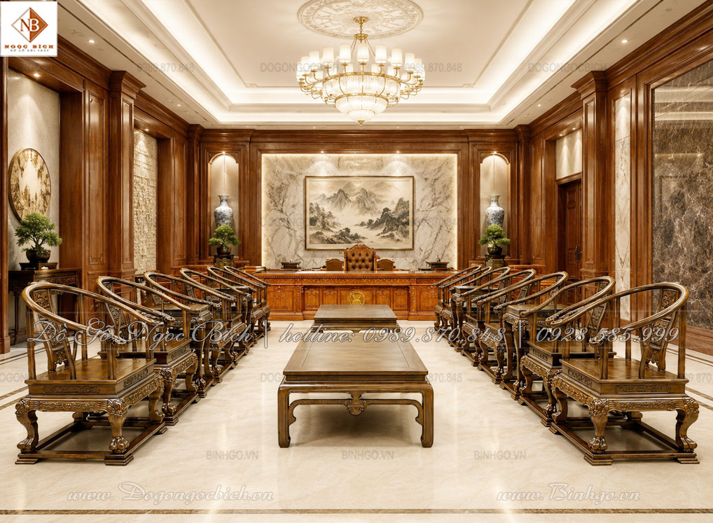 Khi sử dụng bộ Bàn Ghế Tiếp Khách Dành Cho Phòng VIP, tủ trưng bày nên có cùng tông màu gỗ để tạo sự đồng bộ. Không nên dùng tủ quá khác màu hoặc quá hiện đại nếu bộ ghế mang phong cách truyền thống, vì sẽ làm mất sự hài hòa.