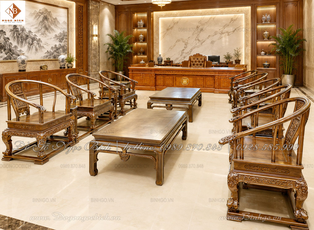 Bộ ghế Minh với vẻ đẹp thanh thoát, sang trọng và đậm chất truyền thống là lựa chọn phù hợp cho nhiều không gian cao cấp.