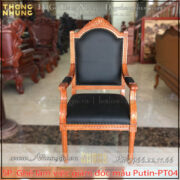 Ghế làm việc giám đốc mẫu Putin kích thước sản phẩm cao 133cm,rộng 63cm, sâu 60cm ghế được sản xuất từ gỗ tự nhiên sơn PU Imchem cao cấp vân gỗ tự nhiên đẹp kiểu dáng sang trọng bề thế.