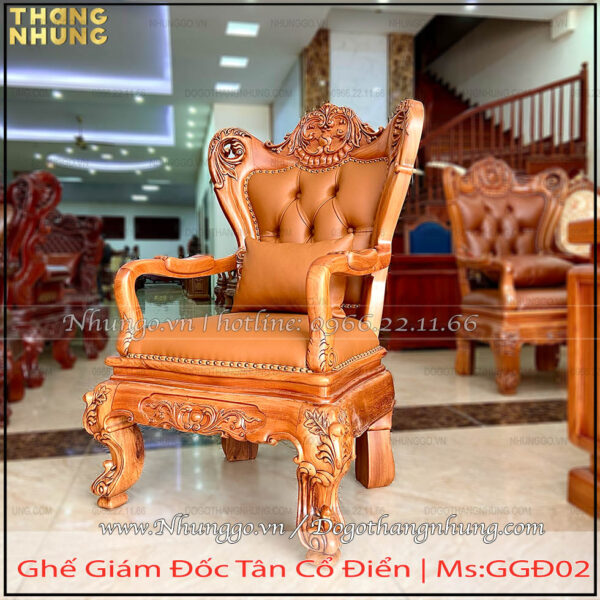 Ghế giám đốc gỗ tự nhiên tại Hà Nội - GGD02 được thiết kế bởi các kiến trúc sư vừa giỏi nghề vừa giỏi chuyên môn