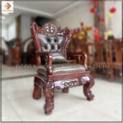 Ghế làm việc lãnh đạo sơn màu óc chóbọc da công nghiệp cao cấp màu nâu đậm