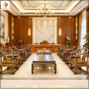 Khi được đặt trong phòng VIP, bộ ghế Minh có thể giúp không gian trở nên đẳng cấp hơn, đồng thời vẫn giữ được sự gần gũi, ấm cúng và tinh tế.