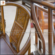 Những chi tiết này giúp bàn trà không bị đơn giản hóa quá mức, mà vẫn giữ được vẻ đẹp thủ công đúng tinh thần của dòng bàn ghế Minh Quốc gỗ tự nhiên.