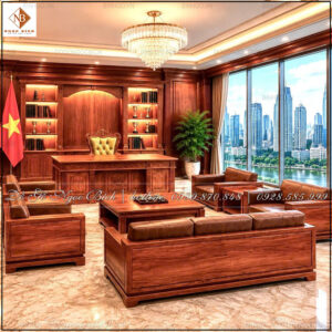 sofa-hien-dai-go-go-do-phong-chu-tich Mẫu sofa trong hình là một trong những thiết kế được nhiều doanh nghiệp, tập đoàn và cơ quan lựa chọn cho không gian lãnh đạo cấp cao.