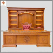 Bàn Chủ Tịch Mẫu Trống Đồng Mặt Cong – Sự Kết Hợp Giữa Văn Hóa Việt Và Nội Thất Phòng Chủ Tịch