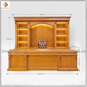 ban-lam-viec-mau-tan-co-dien-dai-297cm-go-go-do Một bàn làm việc mẫu Châu Âu dài 297cm gỗ Gõ Đỏ không chỉ là nơi xử lý công việc mà còn là biểu tượng của vị thế, sự thành công và phong cách lãnh đạo